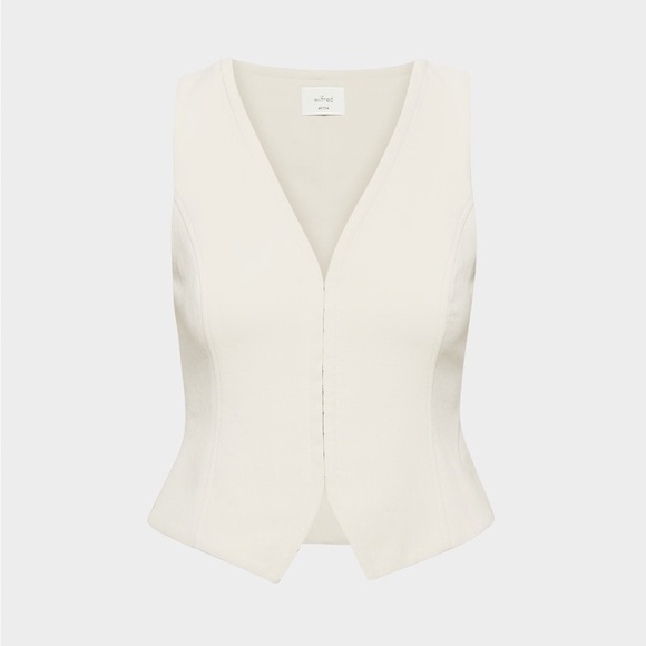 Aritzia Wilfred Attire Japanese crepe slim-fit suit Vest - Size 4 - NWT - Picture 3 of 6